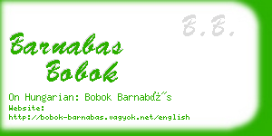 barnabas bobok business card